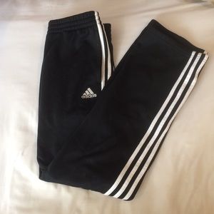 Black & White Adidas Straight Leg Track Pants